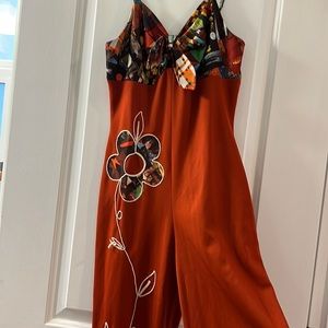 Vintage Flare Embroidered Jumpsuit